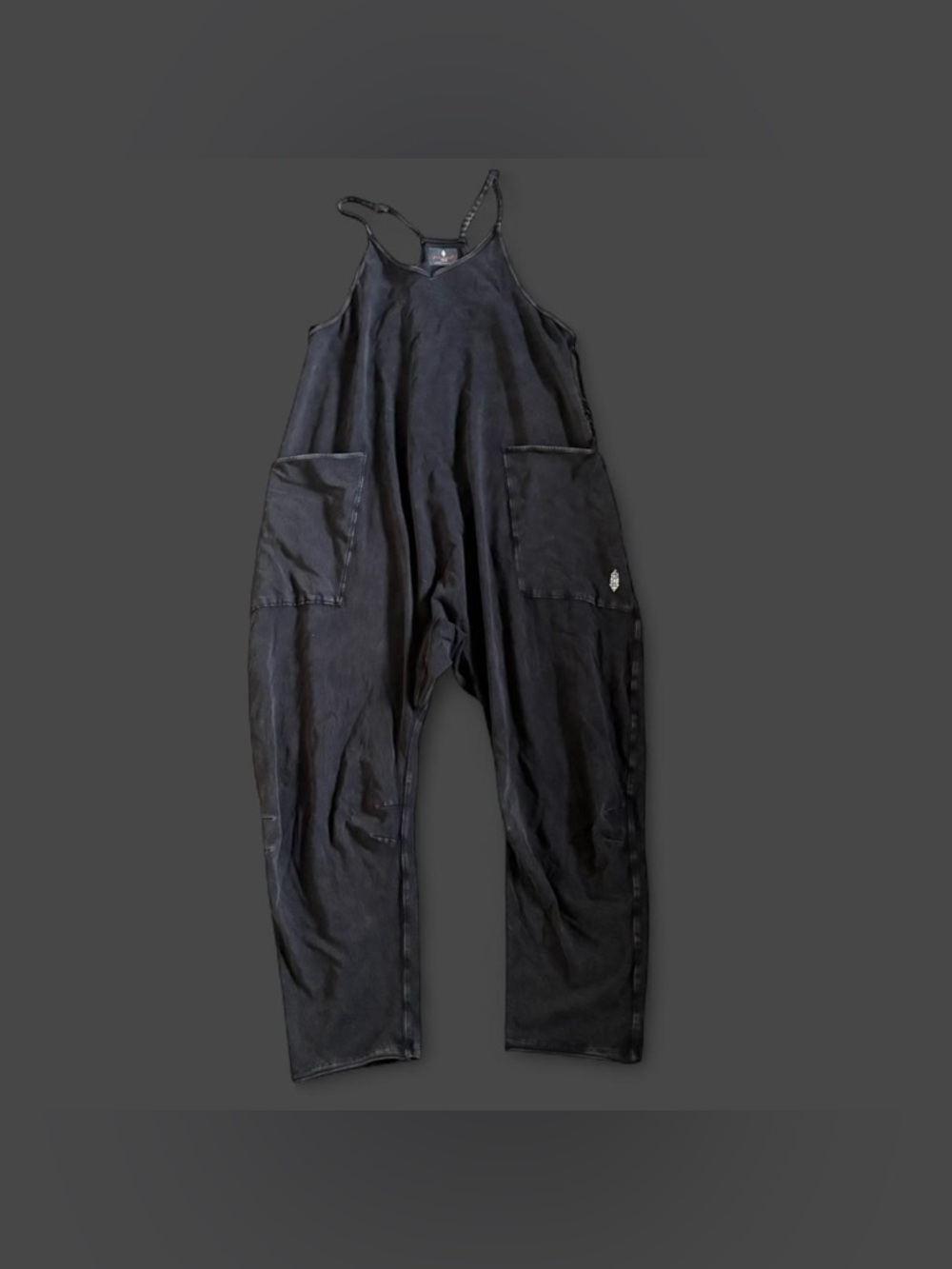 Free people size XS Black overalls with adjustable straps and pockets #workwear